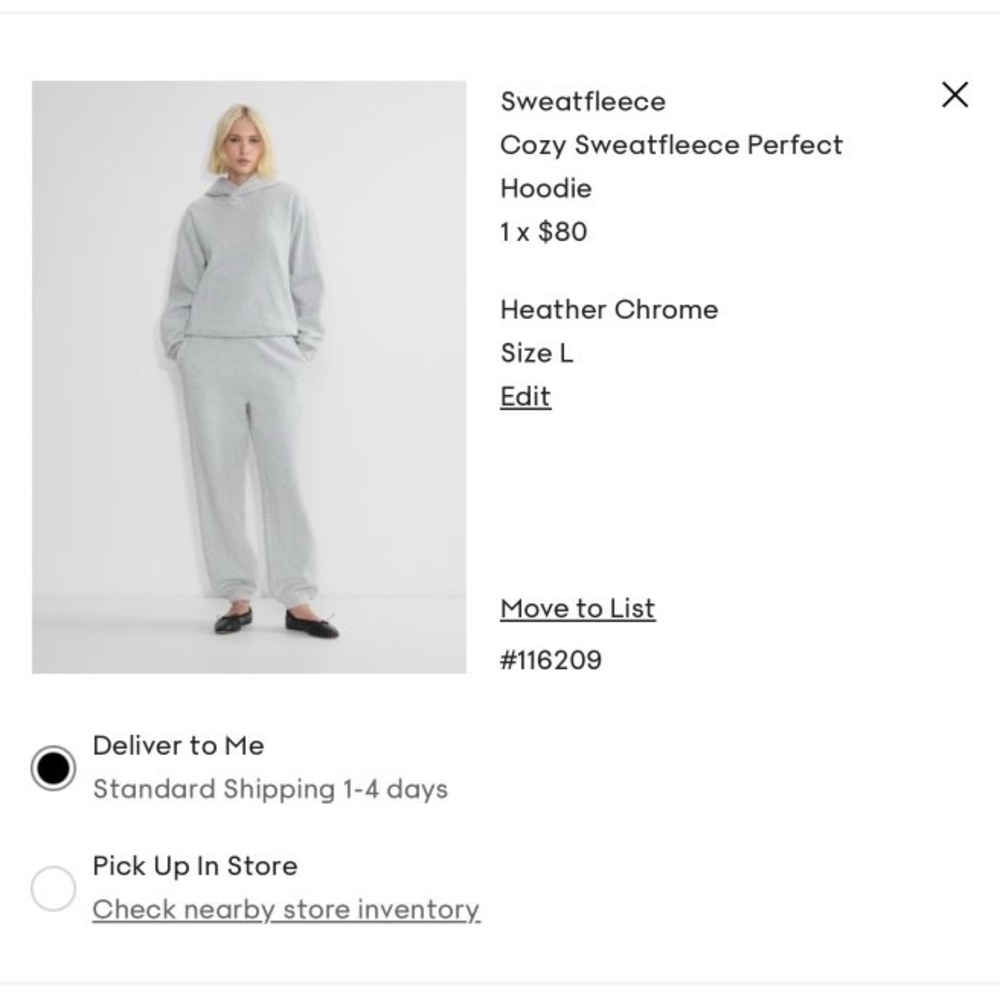 Aritzia Heather Chrome Sweatfleece Hoodie